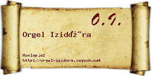 Orgel Izidóra névjegykártya